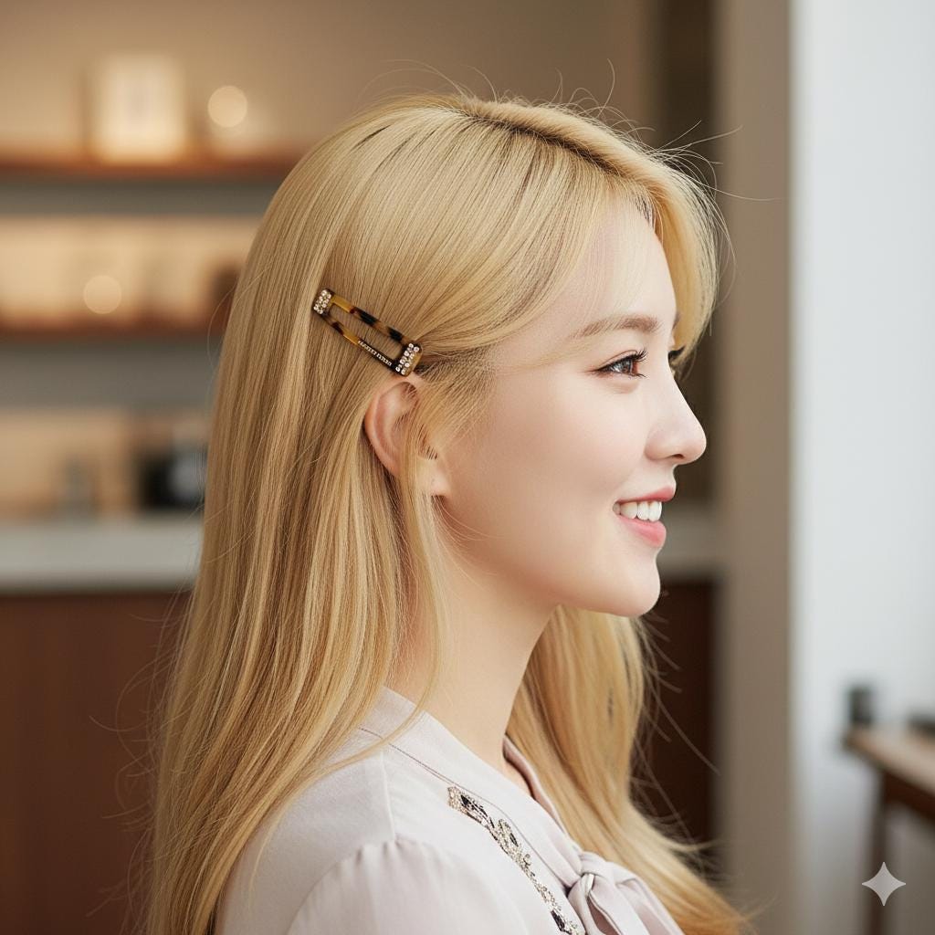 Leopard Cubic Unbalanced Square Bobby Pin (2.0 Inch) / Tortoise Shell French Hair Pin / Hair Accessory for Woman / Bow Barrette