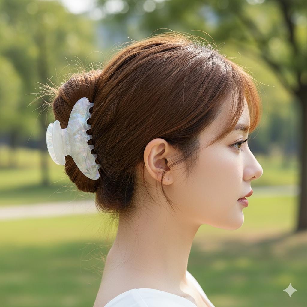 Leopard Aurora Half Moon Hair Clip (3.7 Inch) / Tortoise Shell French Hair Pin / Hair Barrette for Woman / Large Hair Clip