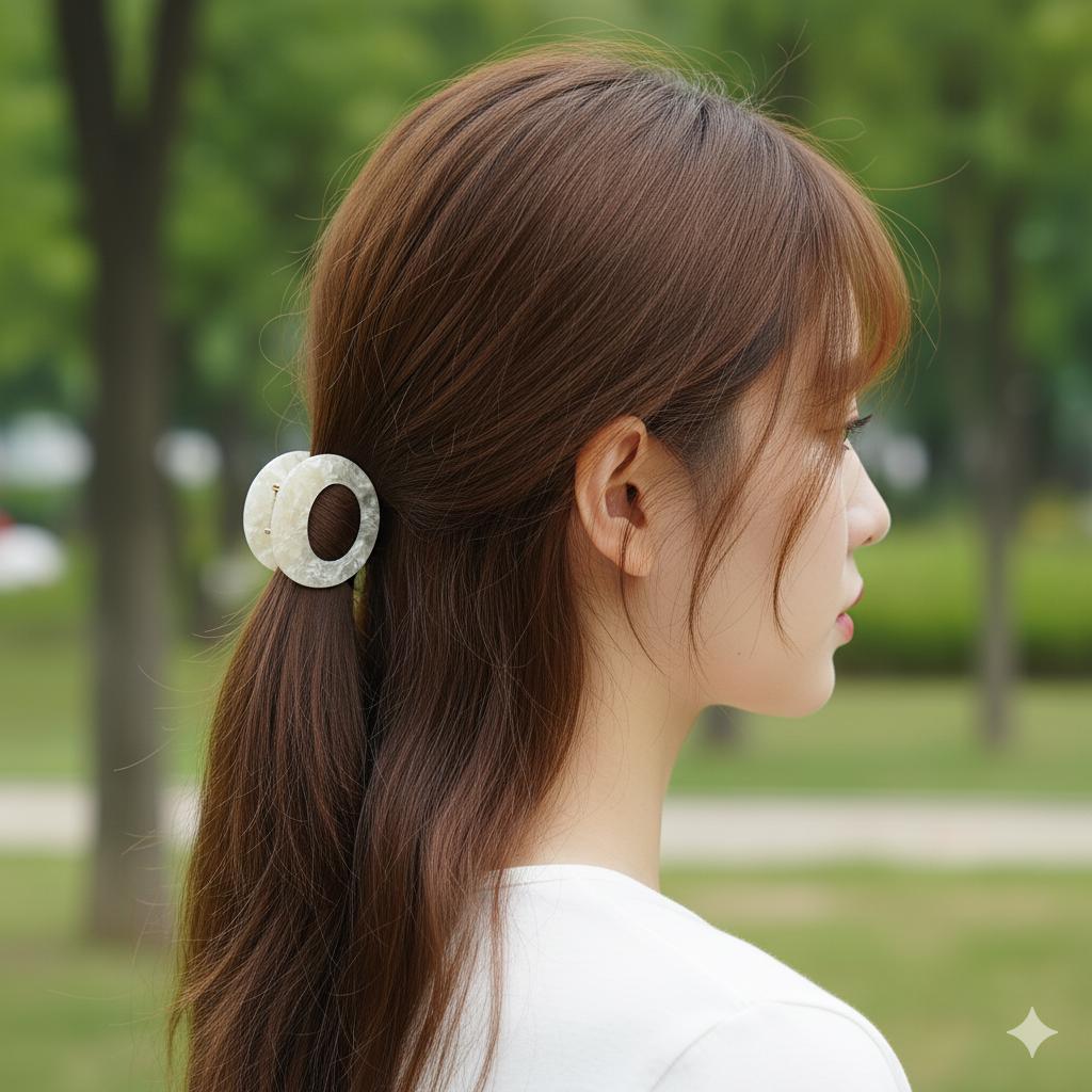 Oval Ring Mini Hair Clips / Tortoise Shell Small French Hair Pin / Hair Barrette for Woman / Mini Claw Clip for Girls