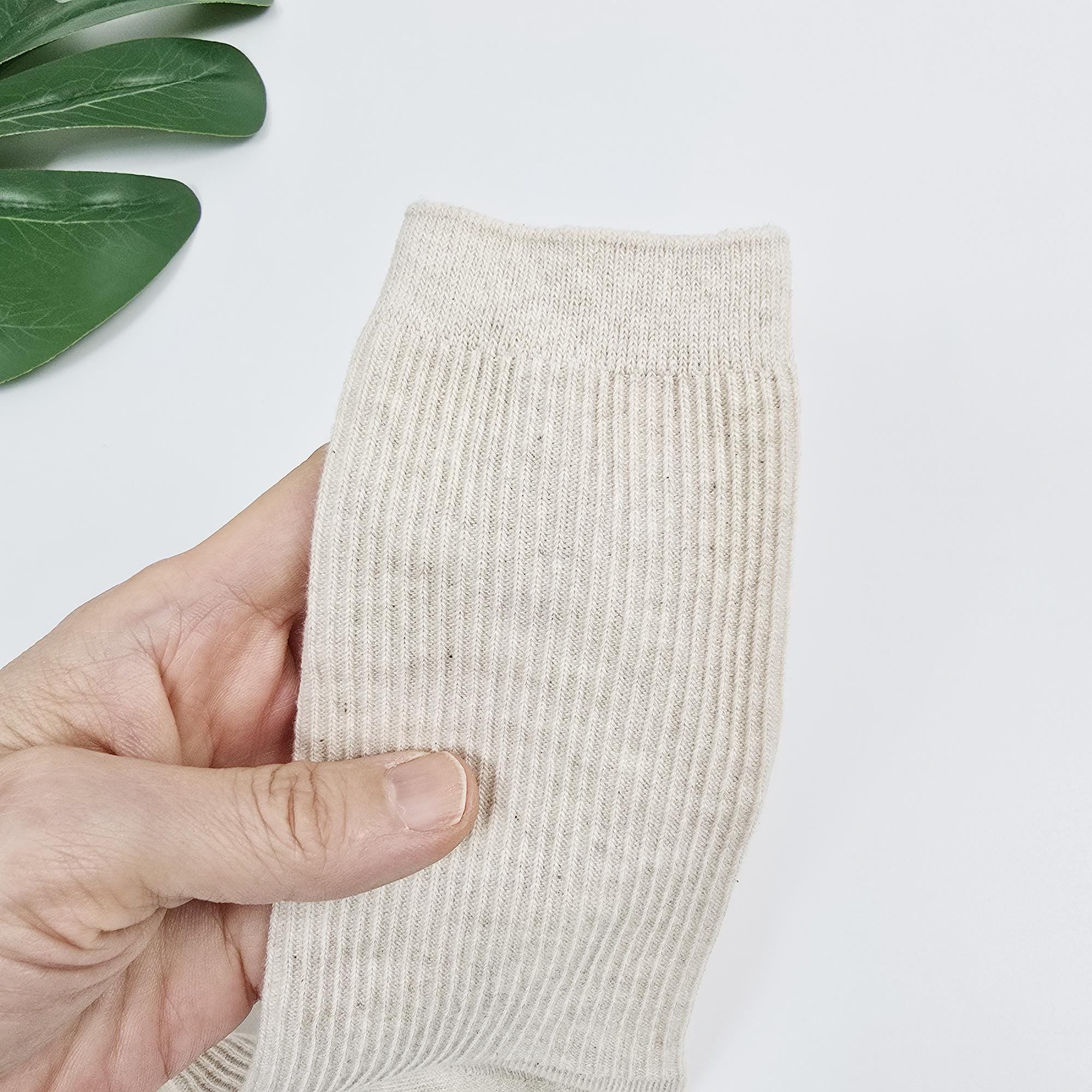 Cotton Crew Socks | Ribbed Solid Trouser Sock | Korean Socks | Minimalist Daily Gift