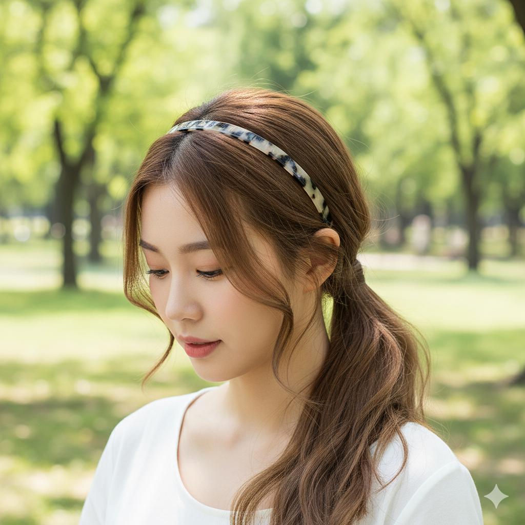 Tortoise Shell Simple Thin Headband / Simple Acrylic Alice Headband / Hair Accessory for Woman