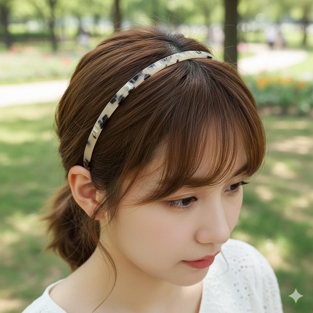 Tortoise Shell Daily Thin Headband / Luxurious French Hair Pin / Hair Accessory for Woman / Acrylic Alice Headband