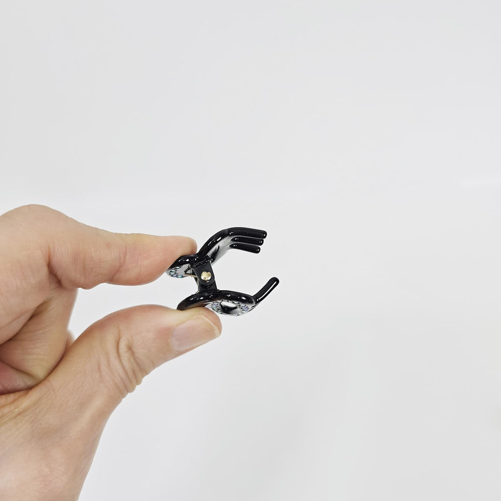 New Color Mini Cubic Round Point Hair Claw Clip (1.0 Inch) / Cute Tortoise Shell French Hair Pin / Small Hair Clips