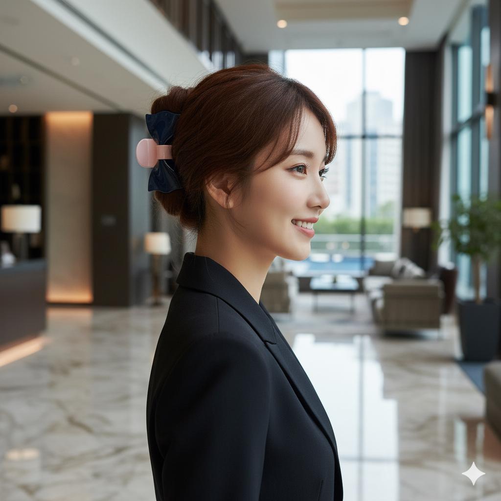 Ribbon Updo Hair Claw Clip (3.9 Inch) / Elegance French Hair Pin / Hair Barrette for Woman