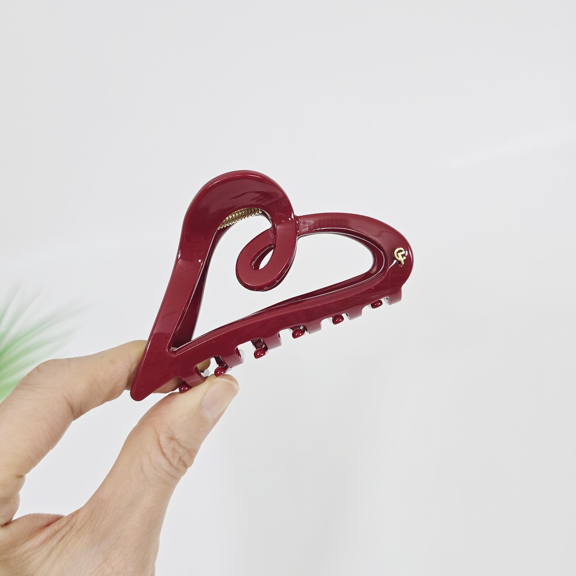 New Color Sweet Heart Half Updo Hair Claw Clip (3.5 Inch) / Elegance French Hair Pin / Hair Barrette for Woman