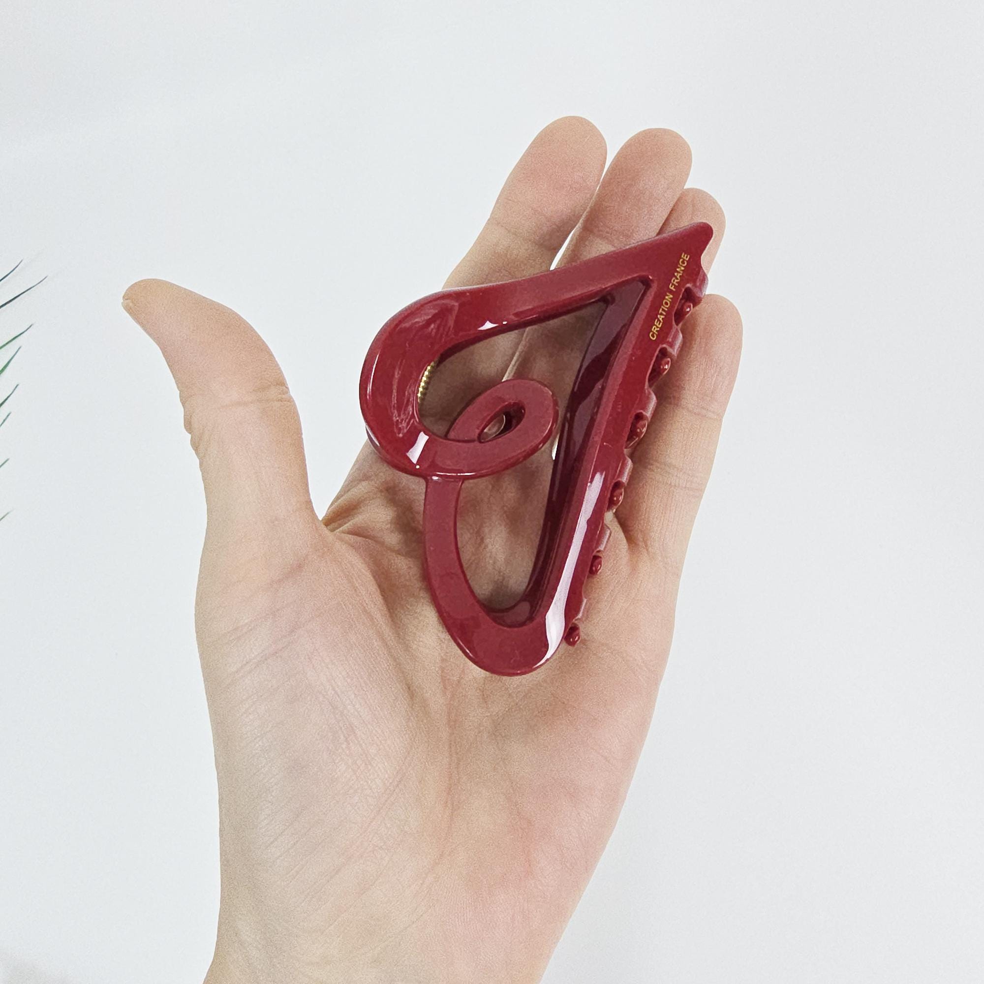 New Color Sweet Heart Half Updo Hair Claw Clip (3.5 Inch) / Elegance French Hair Pin / Hair Barrette for Woman