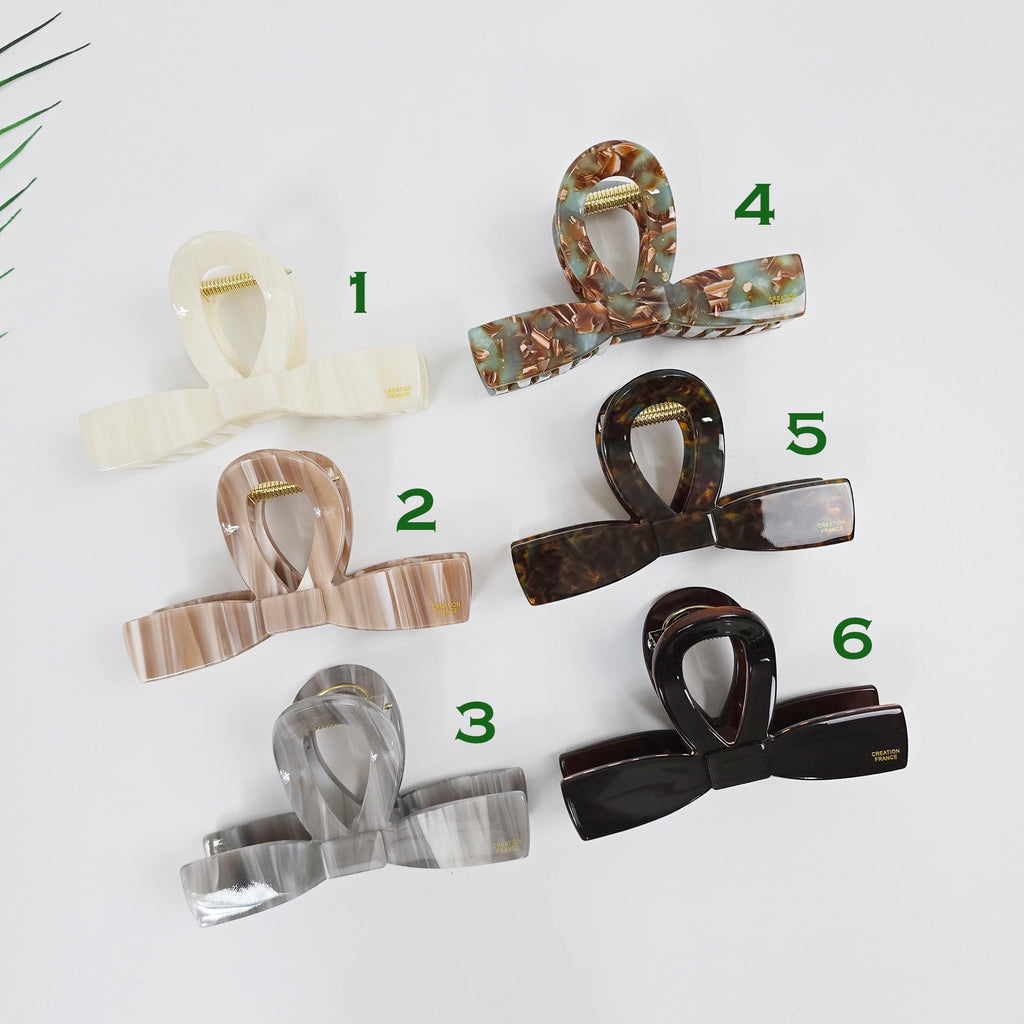 New Color Bow Tie Straight Twist Updo Hair Claw Clip (4.1 Inch) / Elegance French Hair Pin / Hair Barrette for Woman