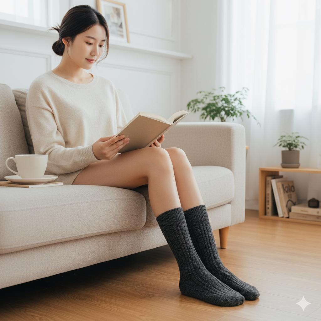 Cable Knit Boot Socks | Thick Wool Winter Fuzzy Hosiery | Korean Socks | Cozy Warm Gift for Her