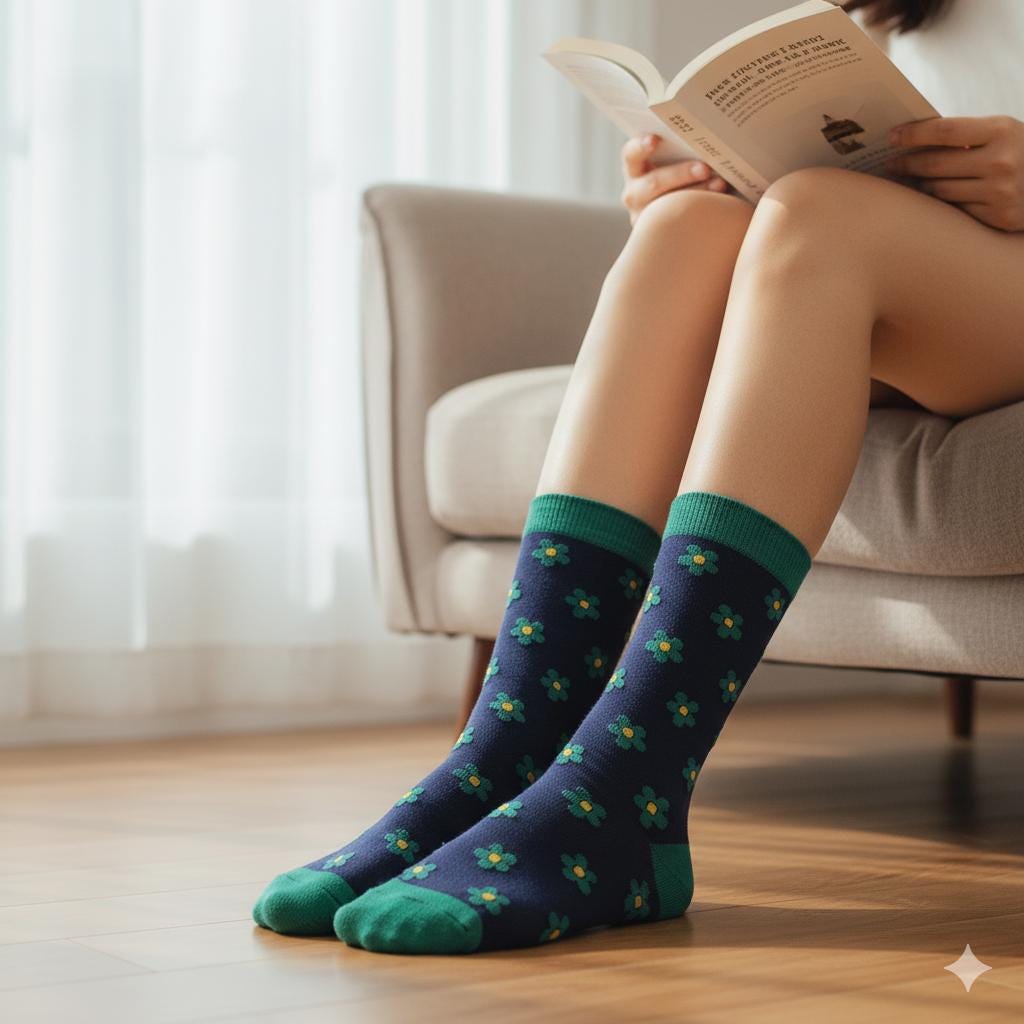 Daisy Floral Socks | Soft Cotton Crew Pattern | Korean Socks | Cute Gift for Her