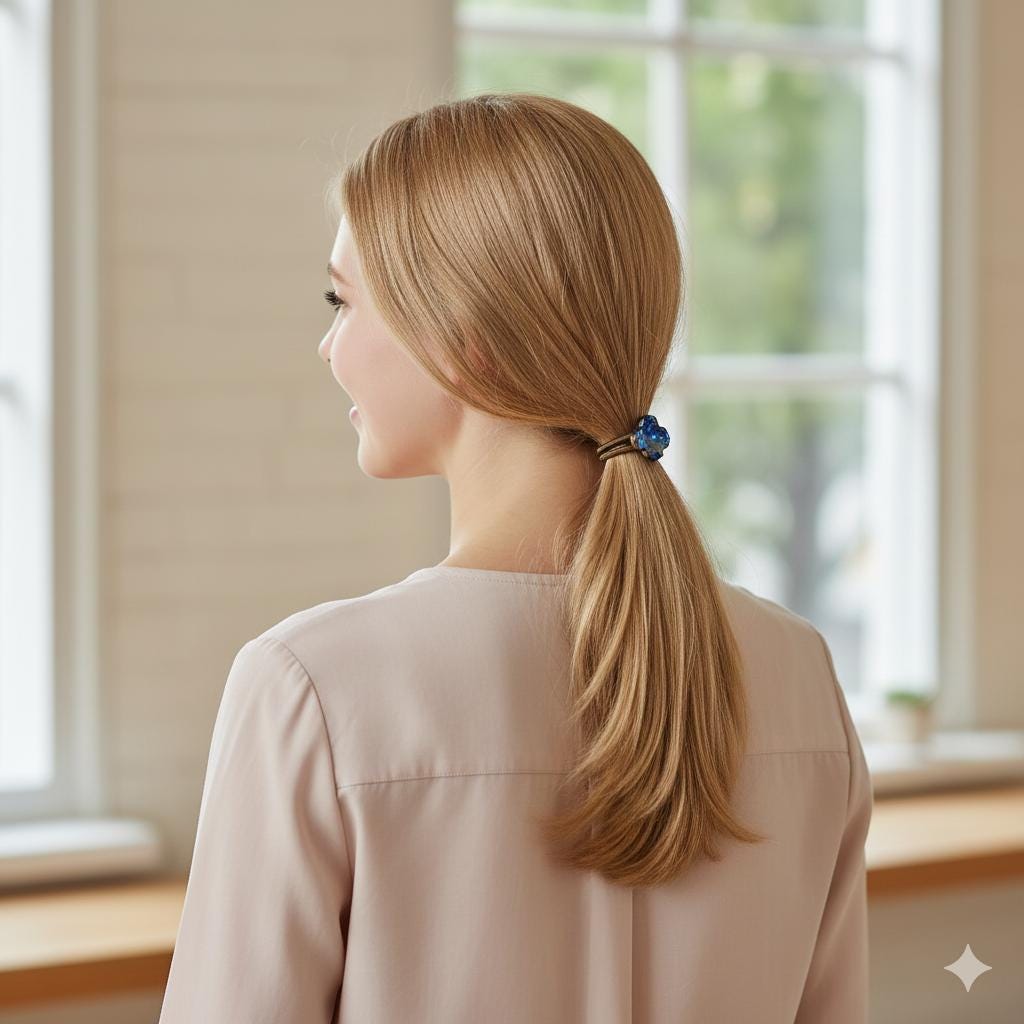 Lovely Clover Ponytail Hair Tie (1.0 Inch) / Simple Cute Ponytail Holder / Hair Accessory for Woman / French Hair Tie