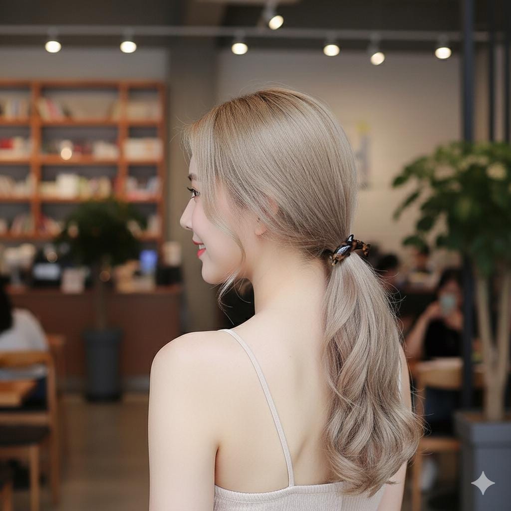 Flying Dolphin Ponytail Elastic Hair Tie (2.2 Inch) / Simple Cute Ponytail Holder / Hair Accessory for Woman / French Hair Tie