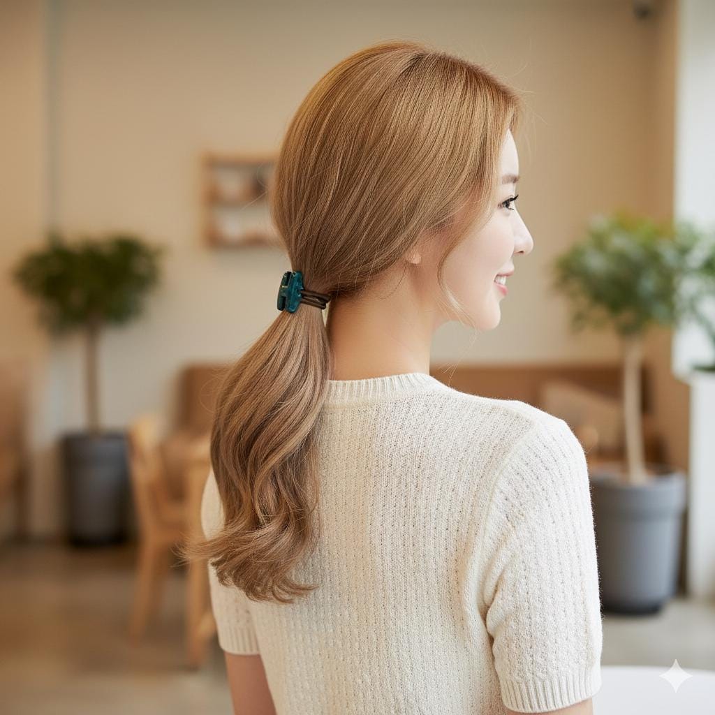 Velvet Aurora H Point Elastic Hair Tie / Simple Cute Ponytail Holder / Hair Accessory for Woman / French Hair Tie