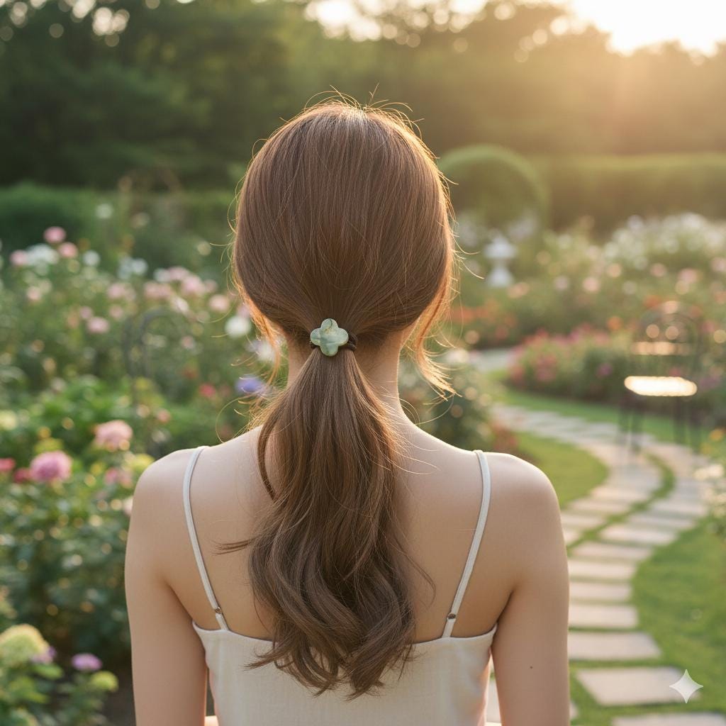 Aurora Lovely Clover Hair Tie / Simple Cute Ponytail Holder / Hair Accessory for Woman / French Hair Tie