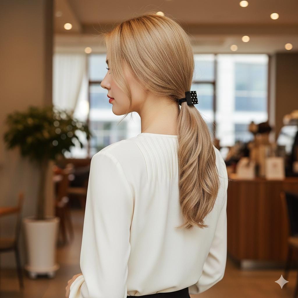 Bold Cube Hair Tie with Cubic Stone / Simple Cute Ponytail Holder / Hair Accessory for Woman / French Hair Tie