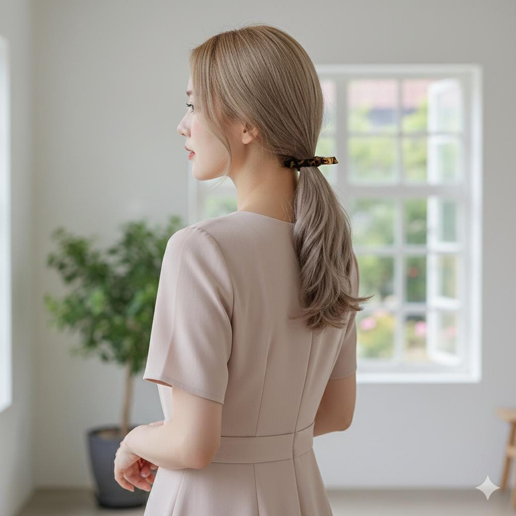 Leopard Knot Ribbon Hair Tie (2.0 Inch) / Simple Tortoise Shell Ponytail Holder / Hair Accessory for Woman / French Hair Tie