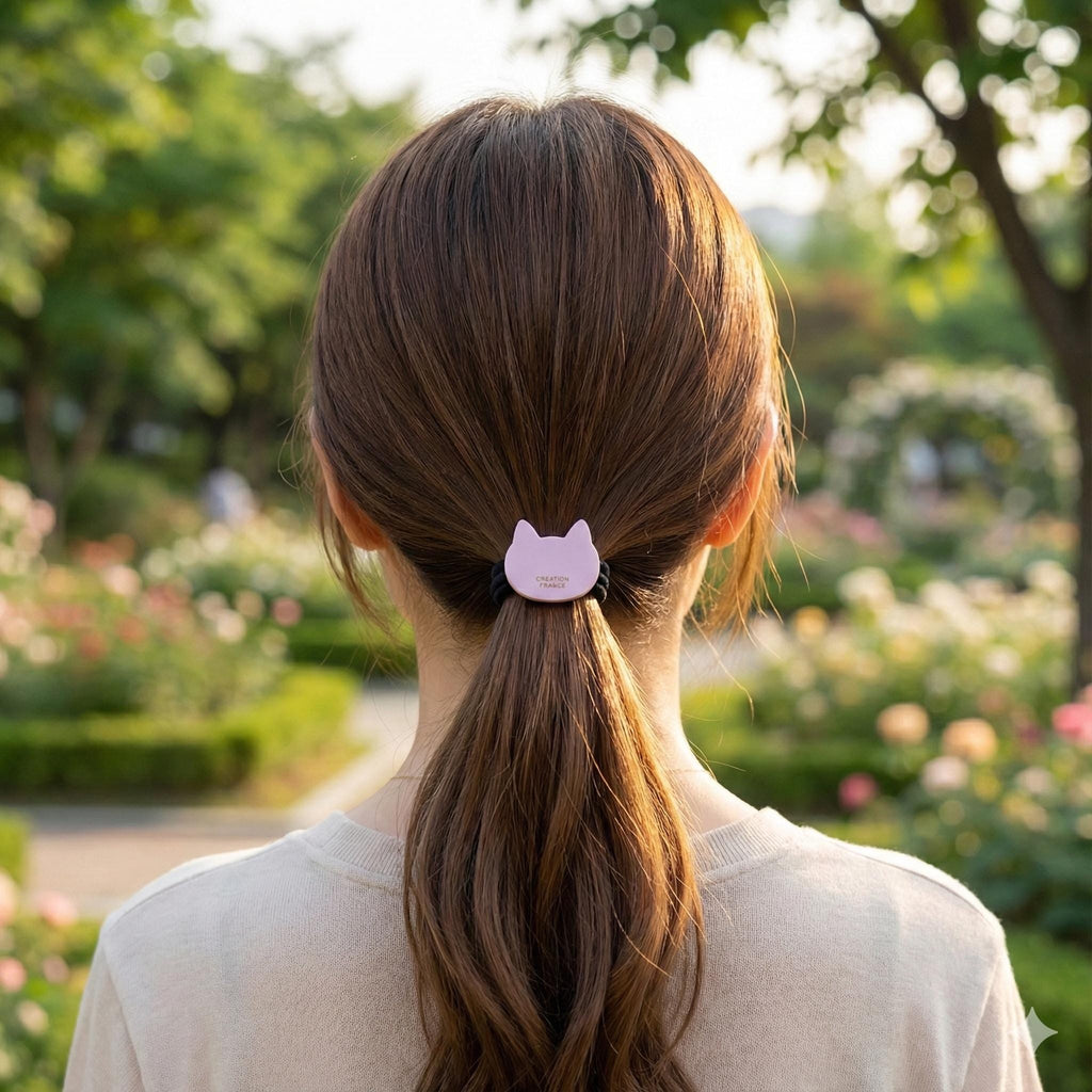 Cute Mini Cat Small Hair Tie / Simple Cute Ponytail Holder / Hair Accessory for Woman / French Hair Tie