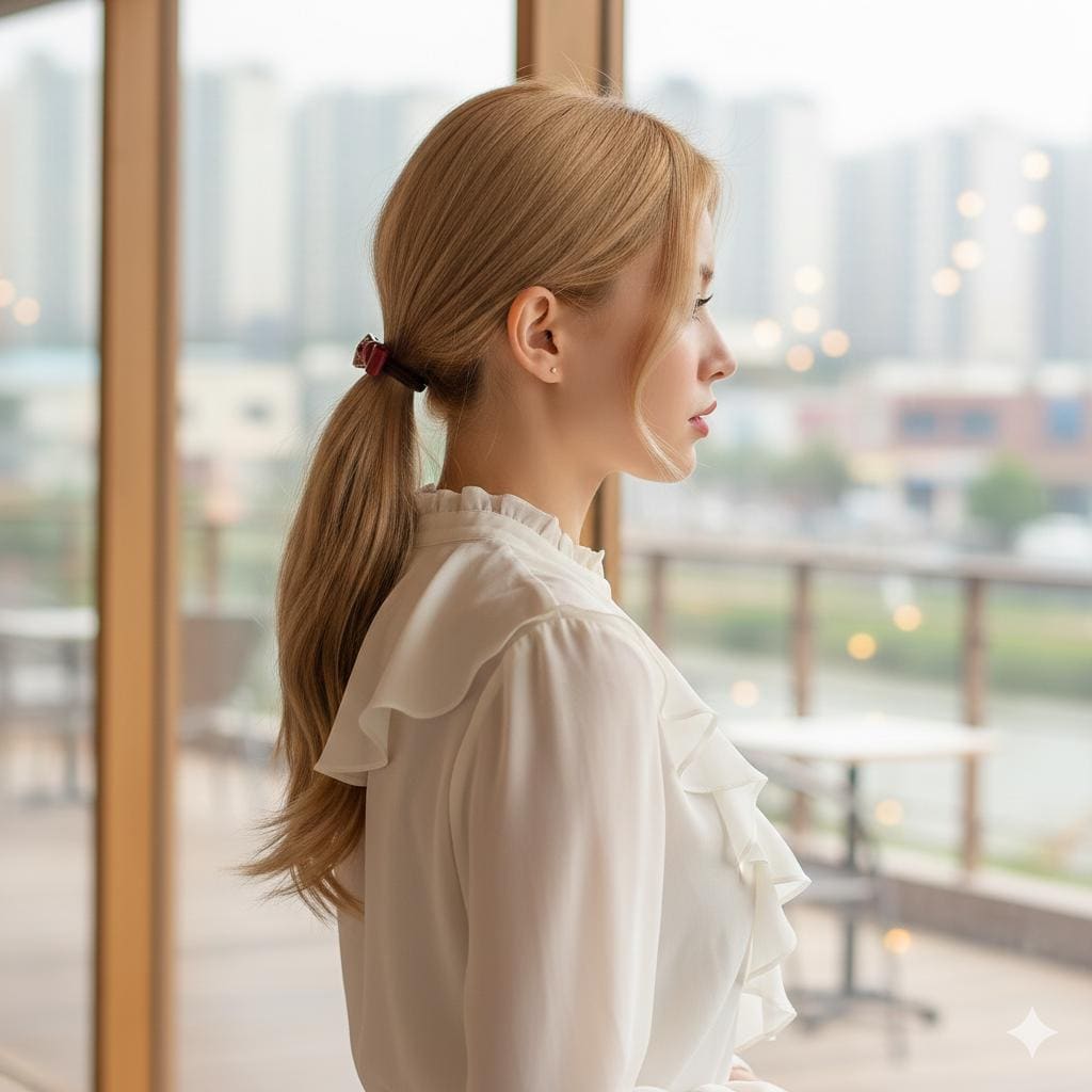 Extra Mini Ribbon Hair Tie (1.6 Inch) / Simple Cute Ponytail Holder / Hair Accessory for Woman / French Hair Tie