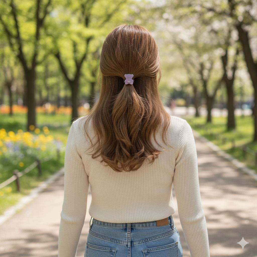 Cute Teddy Bear Mini Hair Tie / Pure Color Simple Ponytail Holder / Hair Accessory for Woman / French Hair Pin