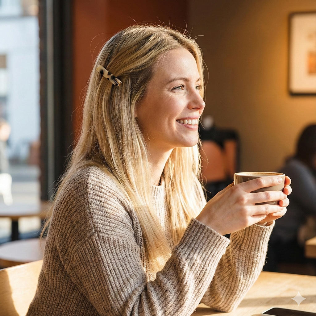 Cute Extra Mini Hair Clips (1.6 Inch) / Tortoise Shell Small French Hair Pin / Hair Accessory for Woman / Square French Barrette