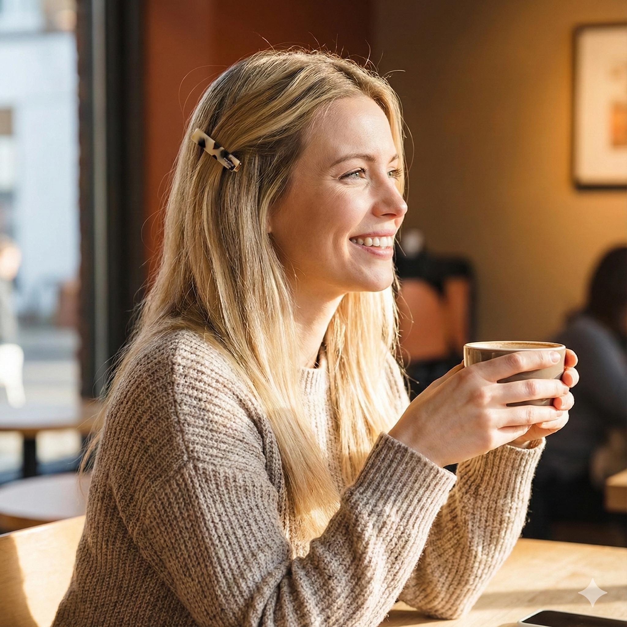 Cute Extra Mini Hair Clips (1.6 Inch) / Tortoise Shell Small French Hair Pin / Hair Accessory for Woman / Square French Barrette