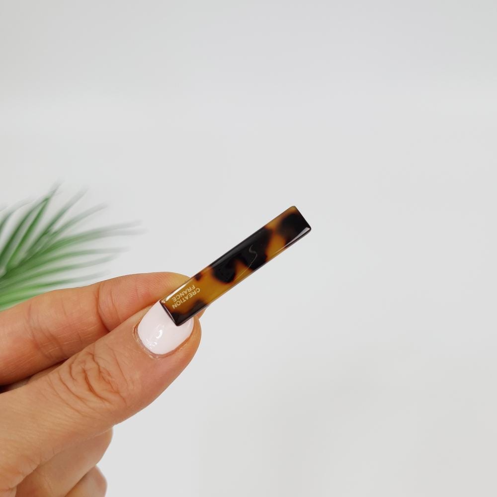 Cute Extra Mini Hair Clips (1.6 Inch) / Tortoise Shell Small French Hair Pin / Hair Accessory for Woman / Square French Barrette