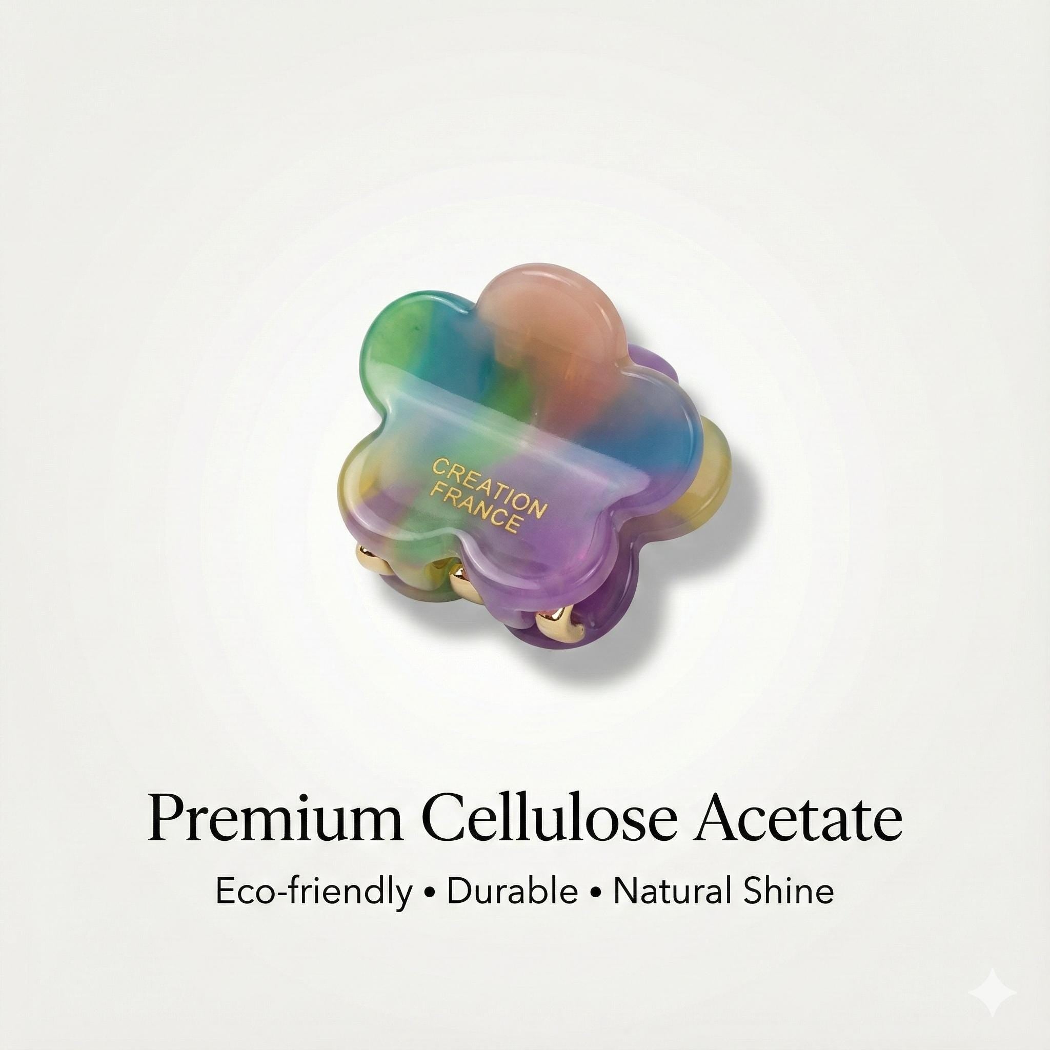 Leopard Marble Modern Flower Mini Hair Clip / Tortoise Shell Small French Pin / Hair Barrette for Woman / Metal Hair Clip