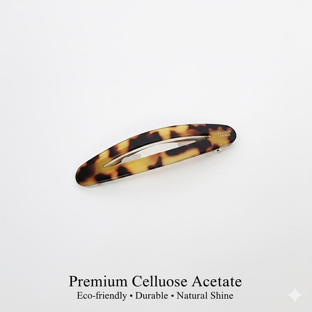 Pure Color Slim Long Oval Snap Clip (2.8 Inch) / Cute Hairgrip Barrette / Hair Accessory for Woman / Tic Tac Hair Clip Pin