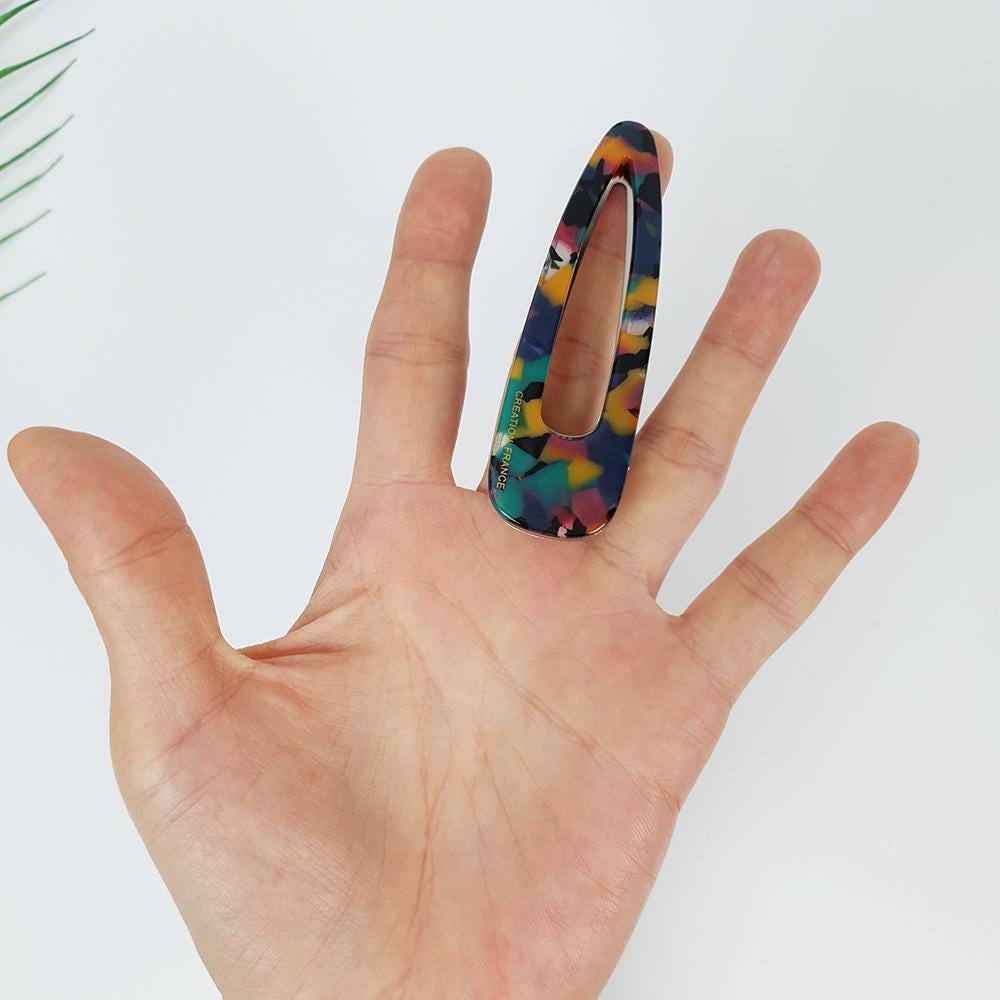Tortoise Shell Triangle Alligator Hair Clip (3.1 Inch) / Leopard French Hair Pin / Hair Barrette for Woman