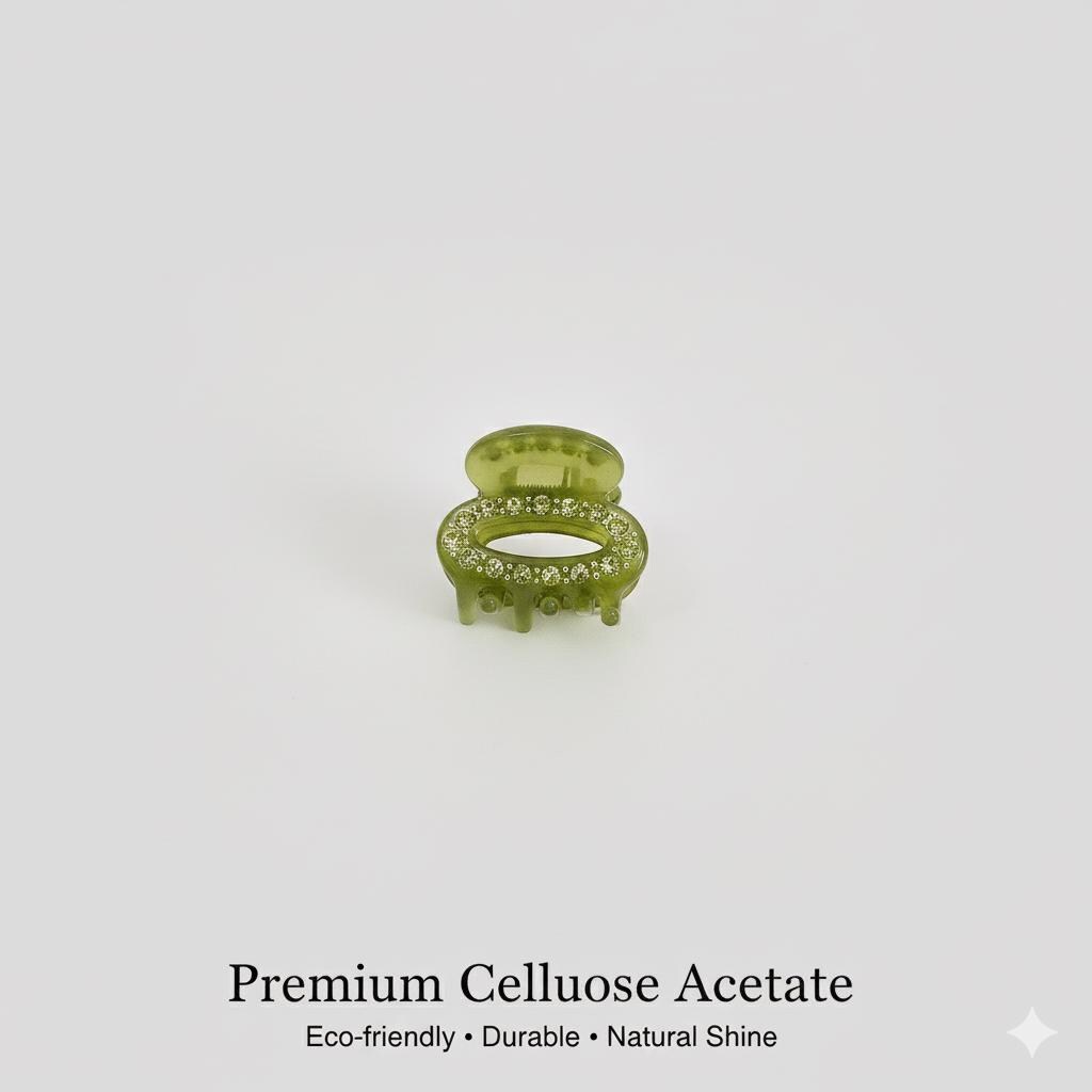 New Color Mini Cubic Round Point Hair Claw Clip (1.0 Inch) / Cute Tortoise Shell French Hair Pin / Small Hair Clips