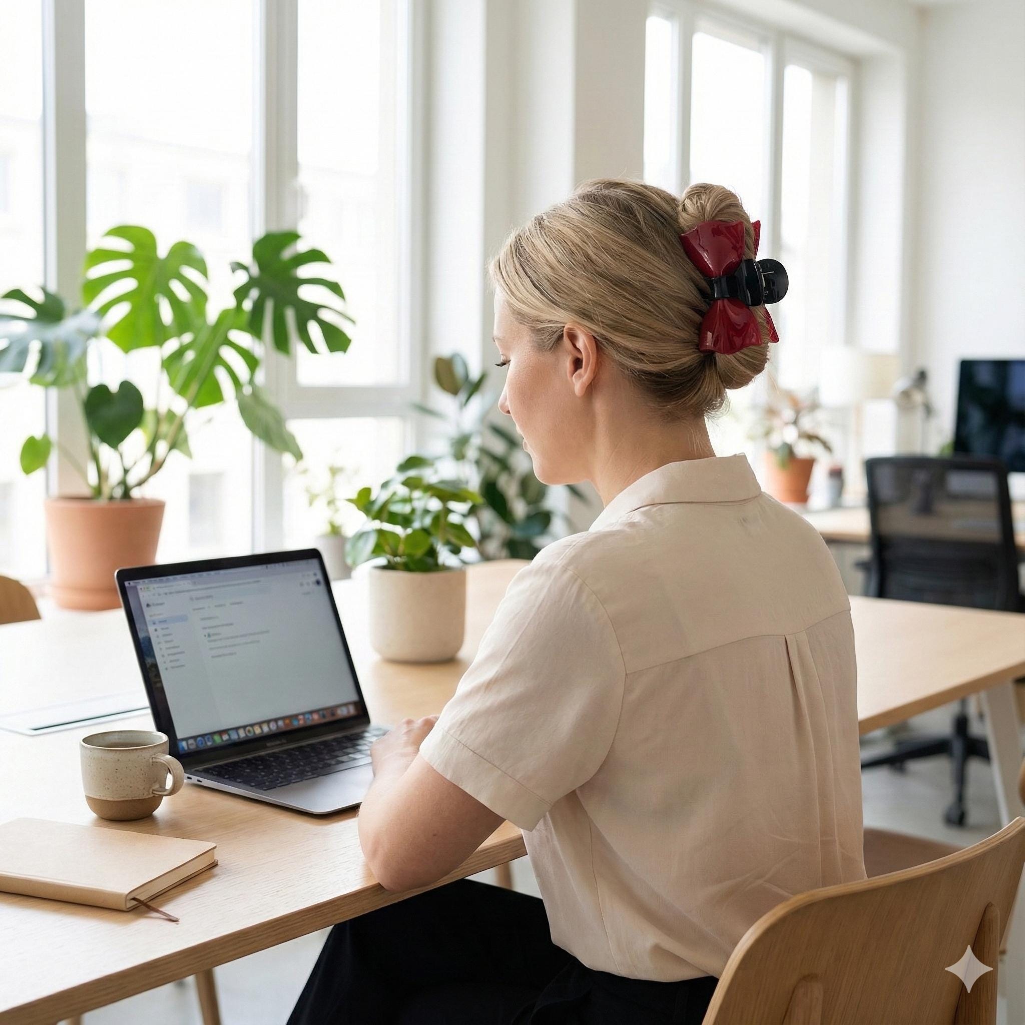 Ribbon Updo Hair Claw Clip (3.9 Inch) / Elegance French Hair Pin / Hair Barrette for Woman