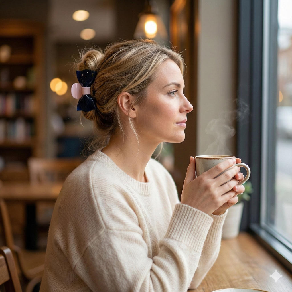 Ribbon Updo Hair Claw Clip (3.9 Inch) / Elegance French Hair Pin / Hair Barrette for Woman