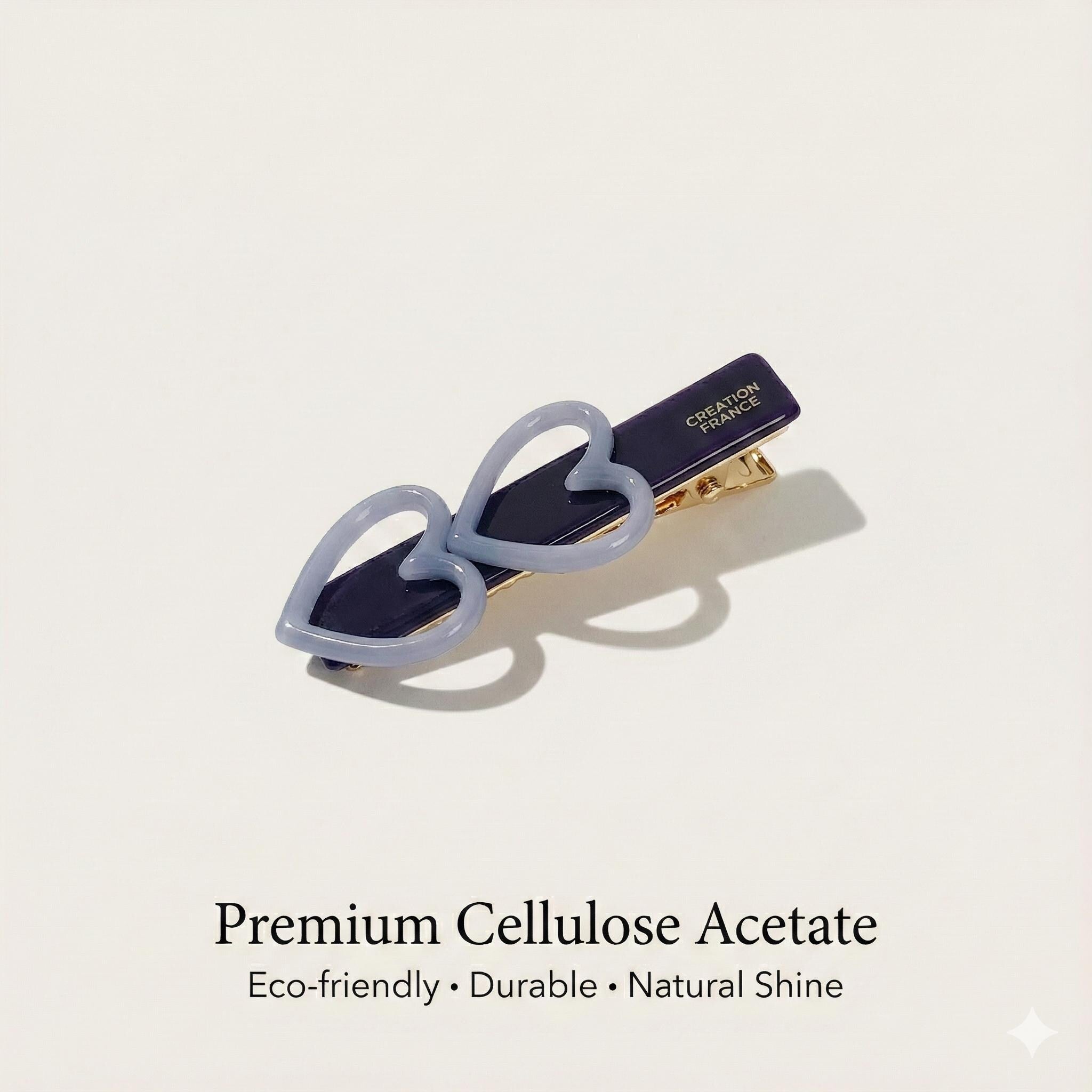 Twin Mini Heart Straight Side Hair Claw Clip (2 Inch) / Vivid Color French Pin / Alligator Hair Clip for Woman