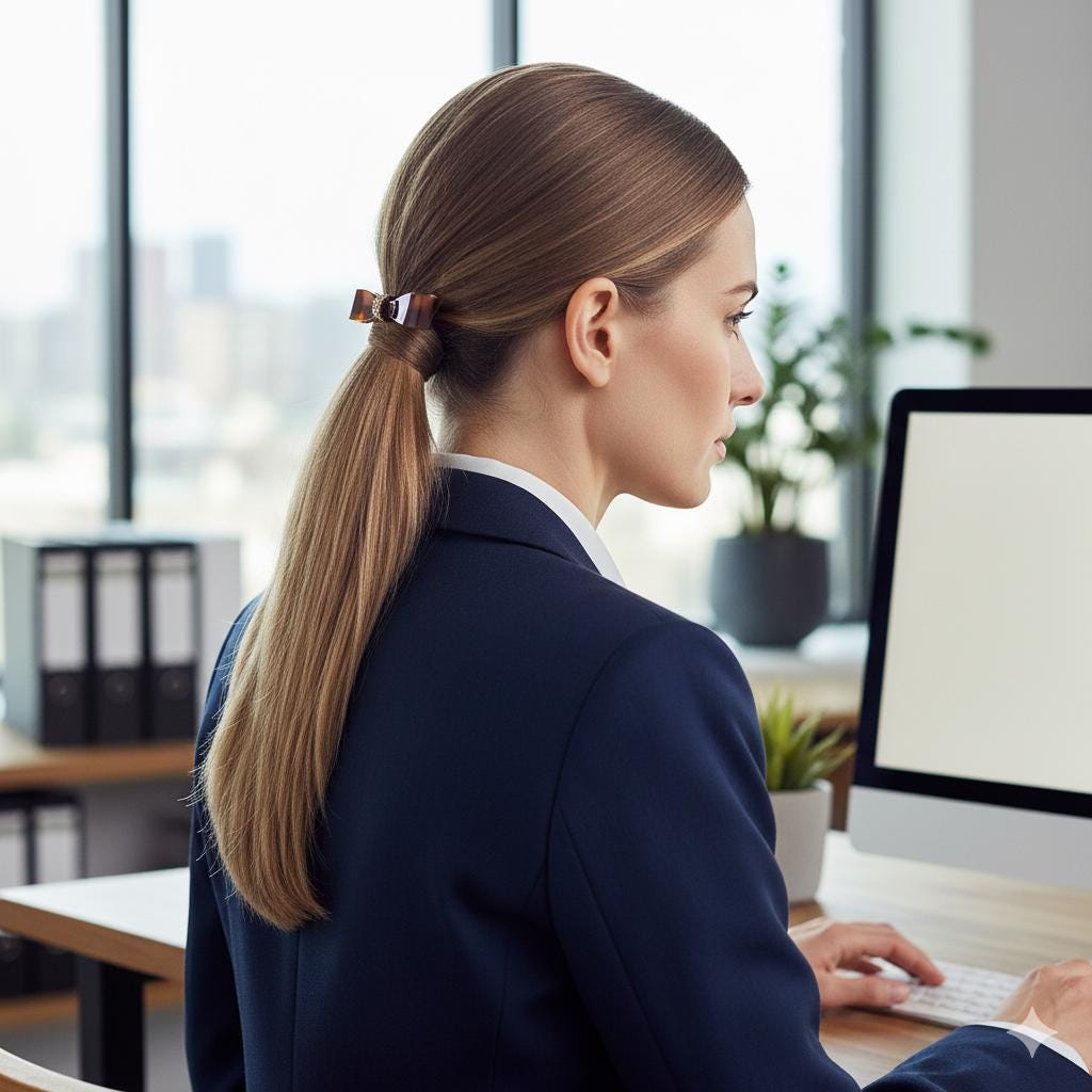 Single Knot Cubic Barrette (4.1 Inch) / Elegance French Hair Pin / Automatic Hair Clip