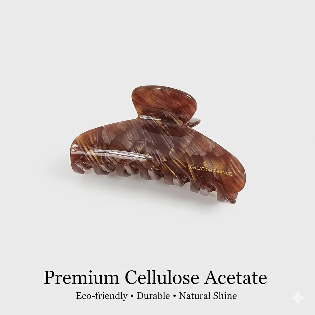 Flat Half Moon Half-Up Updo Hair Claw Clip (3.1 Inch) / Elegance French Hair Pin / Hair Barrette for Woman