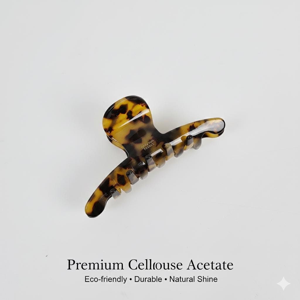 Tortoise Shell Half-Up Updo Hair Claw Clip (3.7 Inch) / Elegance French Hair Pin / Hair Barrette for Woman