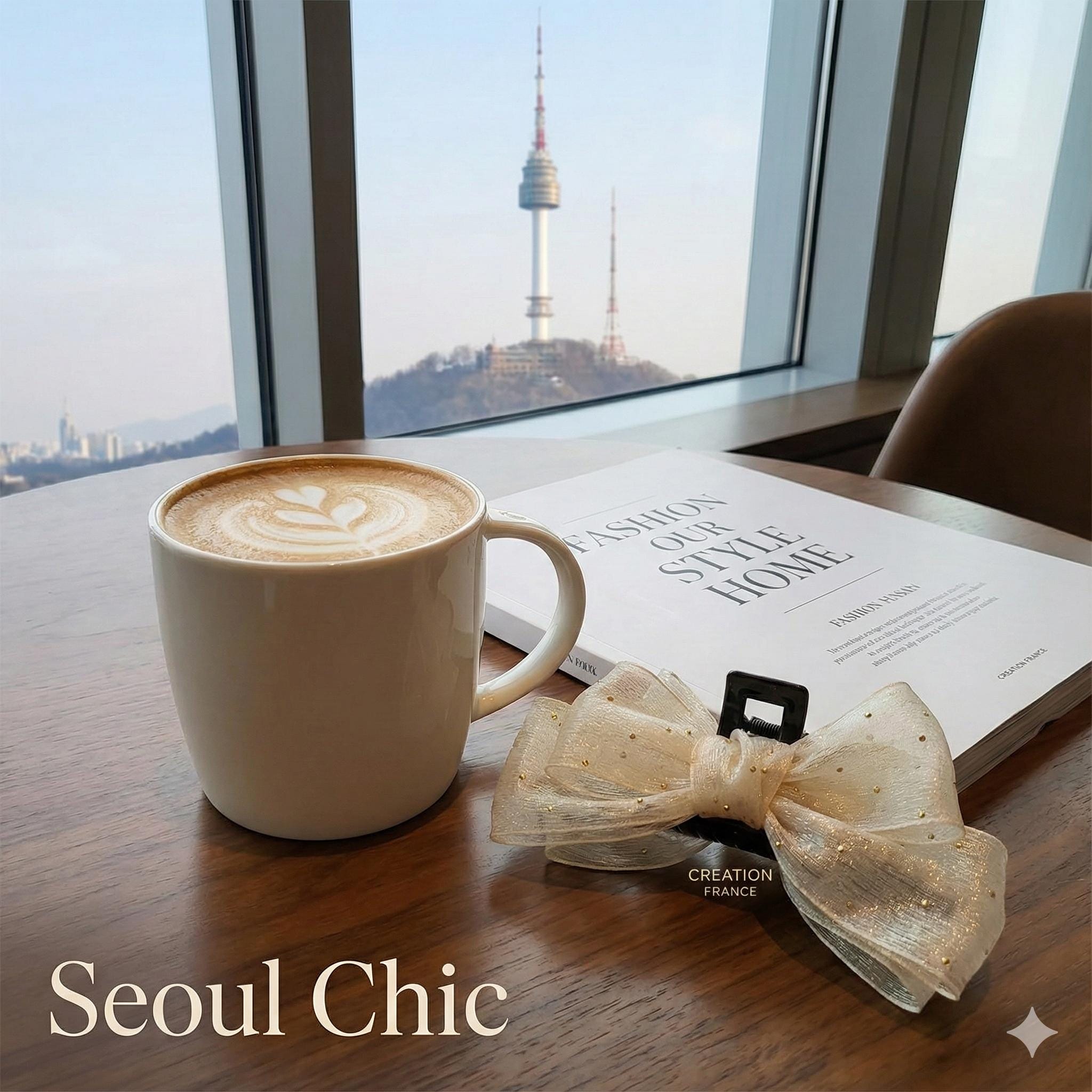 Sheer Chiffon Mini Gold Big Ribbon Updo Hair Claw Clip (5.1 Inch) / Large Hair Claw / Hair Accessory for Woman