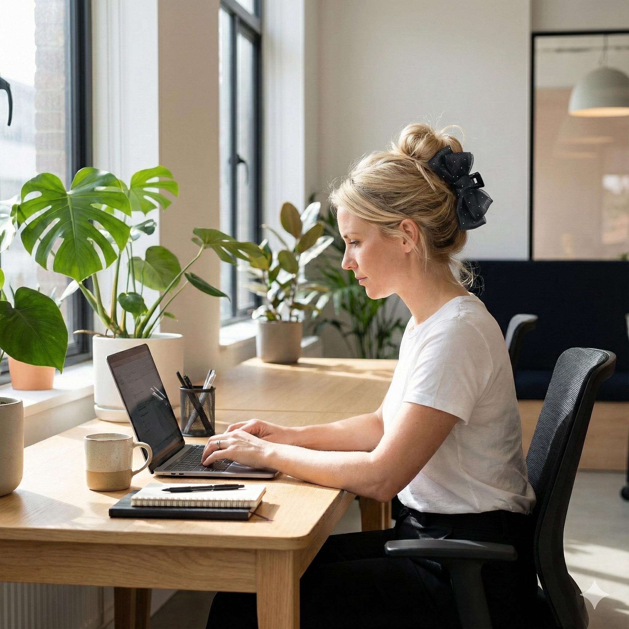 Sheer Chiffon Mini Gold Big Ribbon Updo Hair Claw Clip (5.1 Inch) / Large Hair Claw / Hair Accessory for Woman