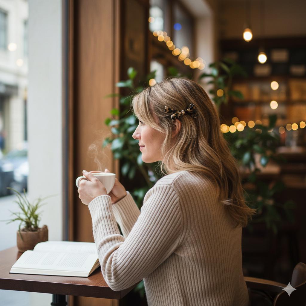Luxurious Sparkle Ribbon Barrette (3.7 Inch) / Elegance French Hair Pin / Automatic Hair Clip