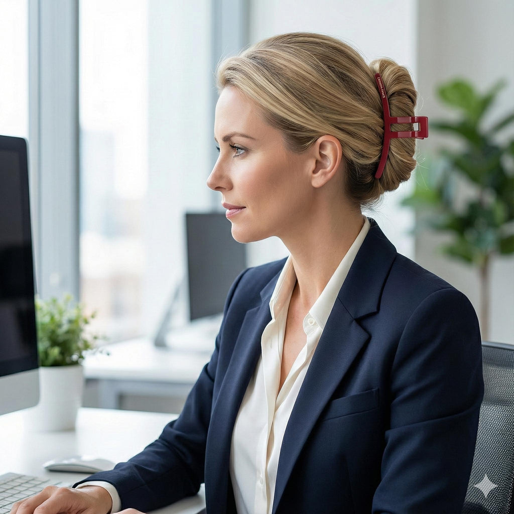 Rectangular Curve Straight Hair Claw Clip (4.8 Inch) / Elegance French Hair Pin / Hair Barrette for Woman