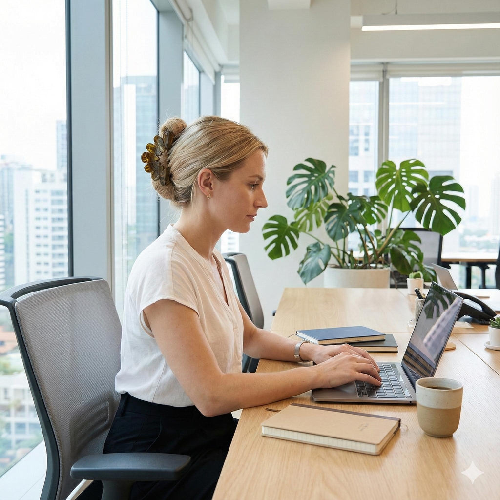 Art Big Crown Hair Claw Clip for Updo (4.1 Inch) / Elegance French Hair Pin / Hair Barrette for Woman