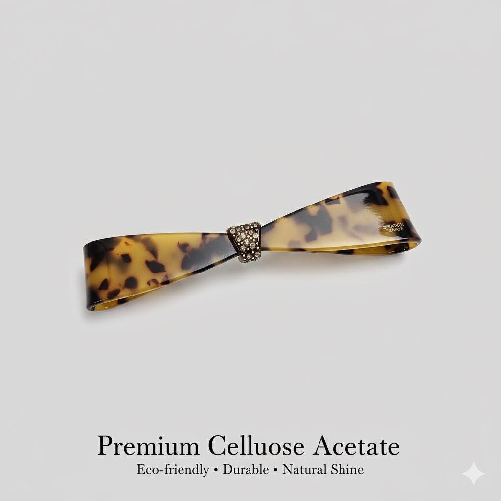 Cubic Glow Tie Hair Clip for Full or Half Updo (4.9 Inch) / Elegance French Hair Pin / Automatic Hair Clip