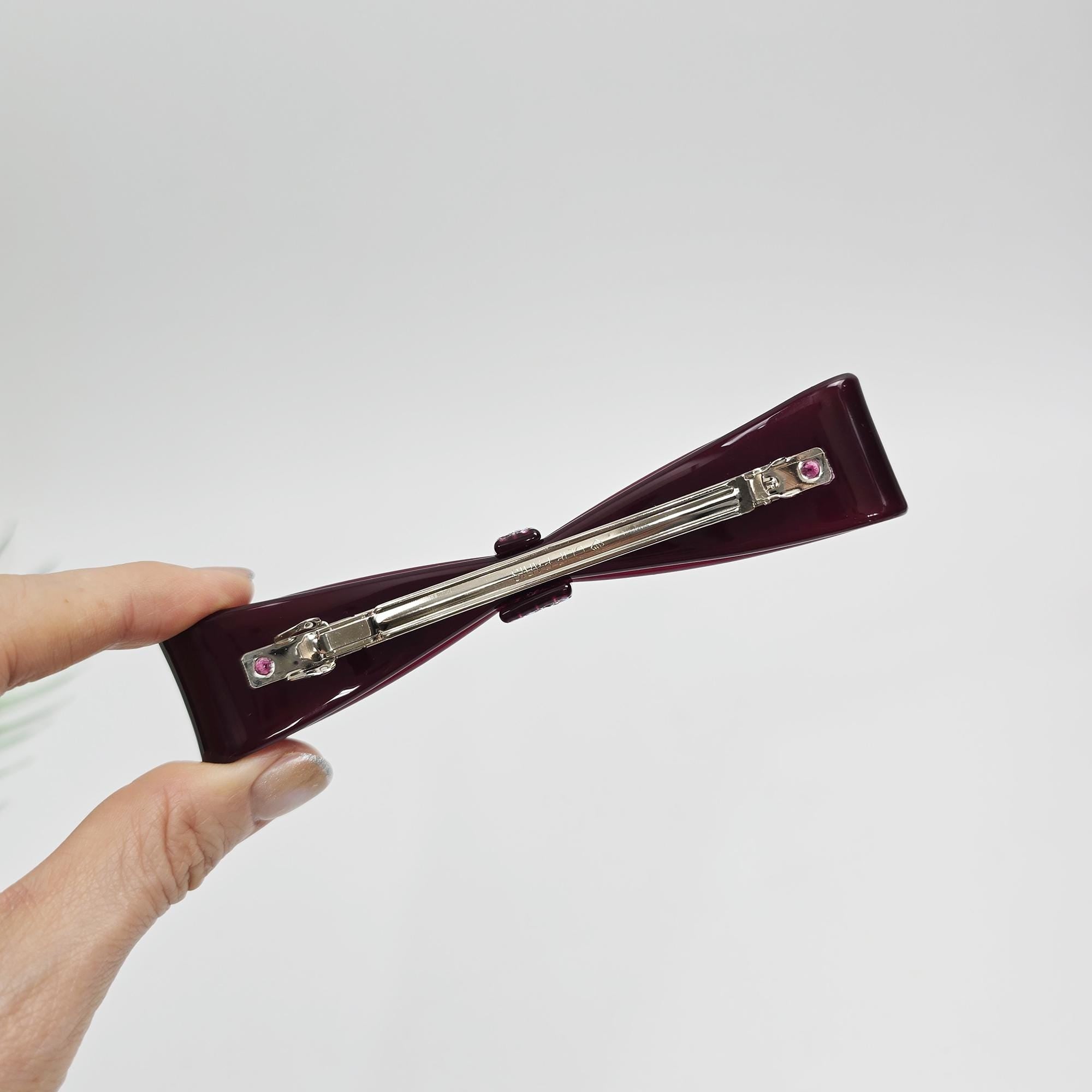 Cubic Glow Tie Hair Clip for Full or Half Updo (4.9 Inch) / Elegance French Hair Pin / Automatic Hair Clip