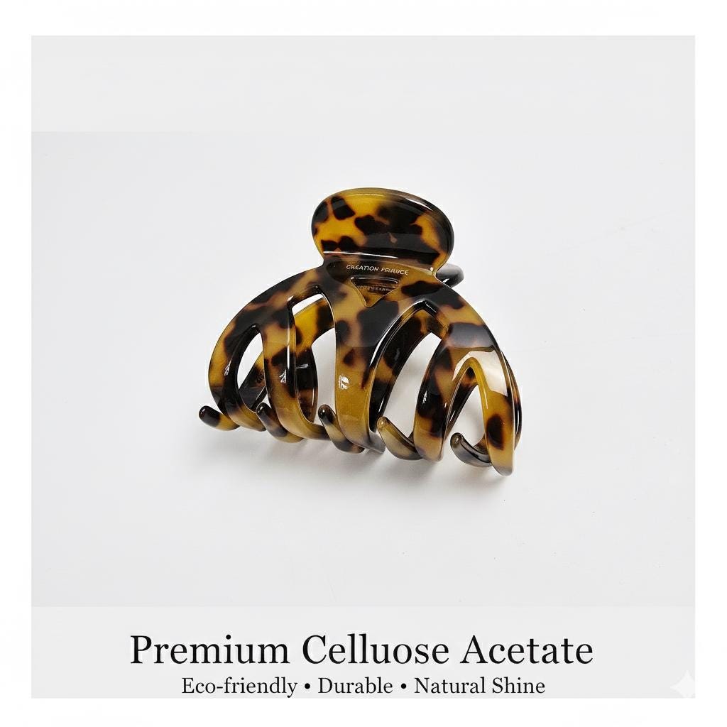 Medium Crescent Bridge Half-Updo Hair Claw Clip (3.1 Inch) / Hair Barrette for Woman