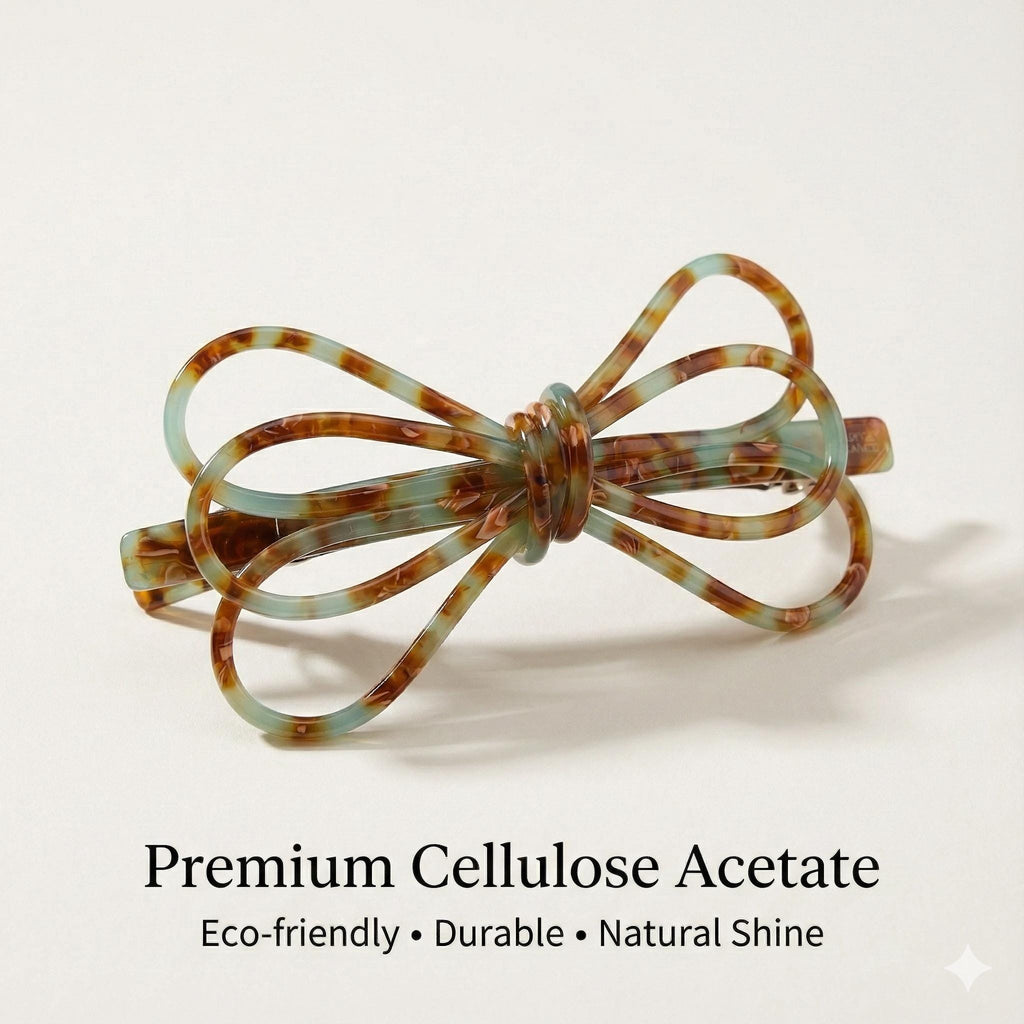 New Color Triple Ribbon Hair Clip (4.3 Inch) / Tortoise Shell French Hair Pin / Hair Accessory for Woman / Automatic Hair Clip