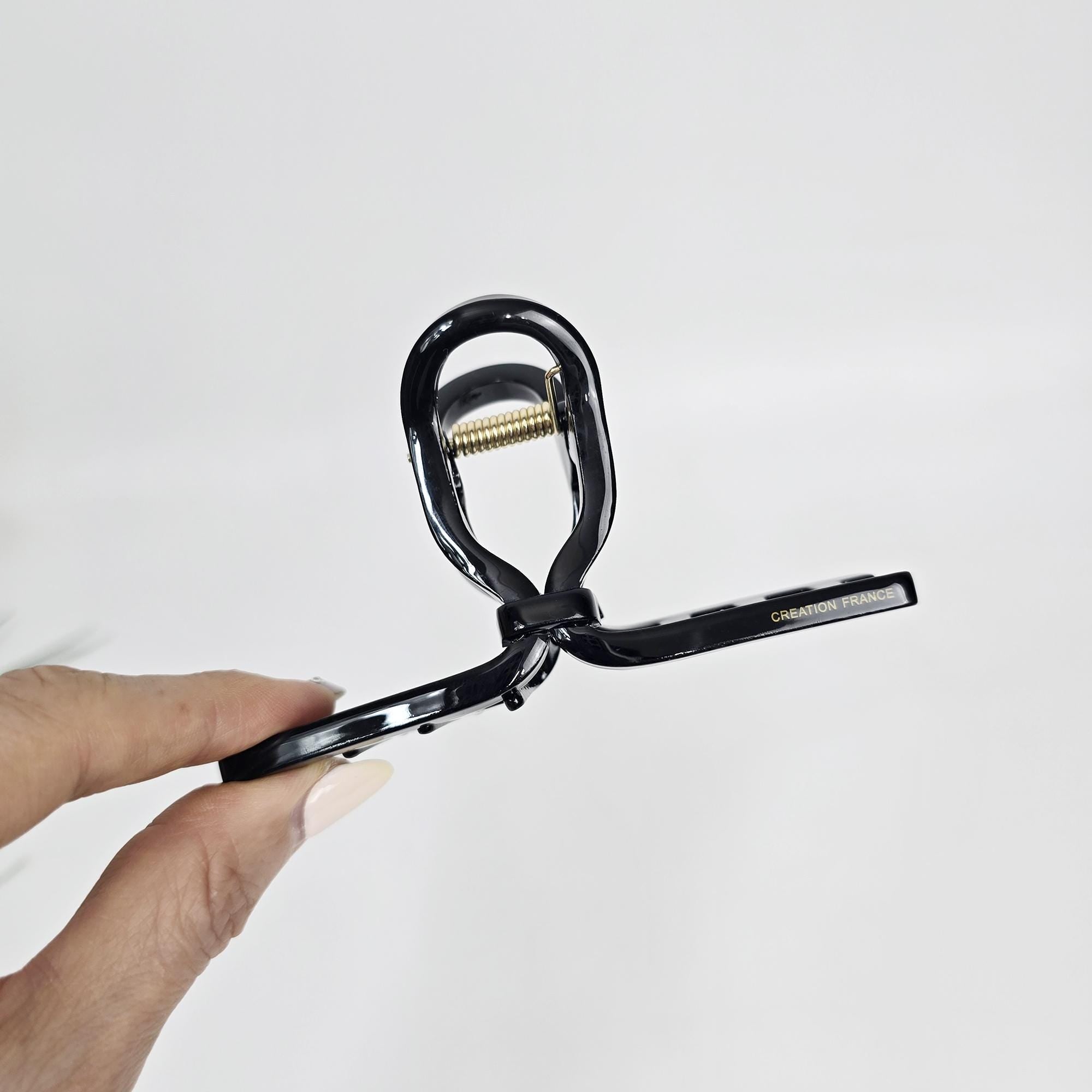 Luxurious Black Point Twist Updo Hair Claw (4.3 Inch) / Elegance French Hair Pin / Hair Barrette for Woman