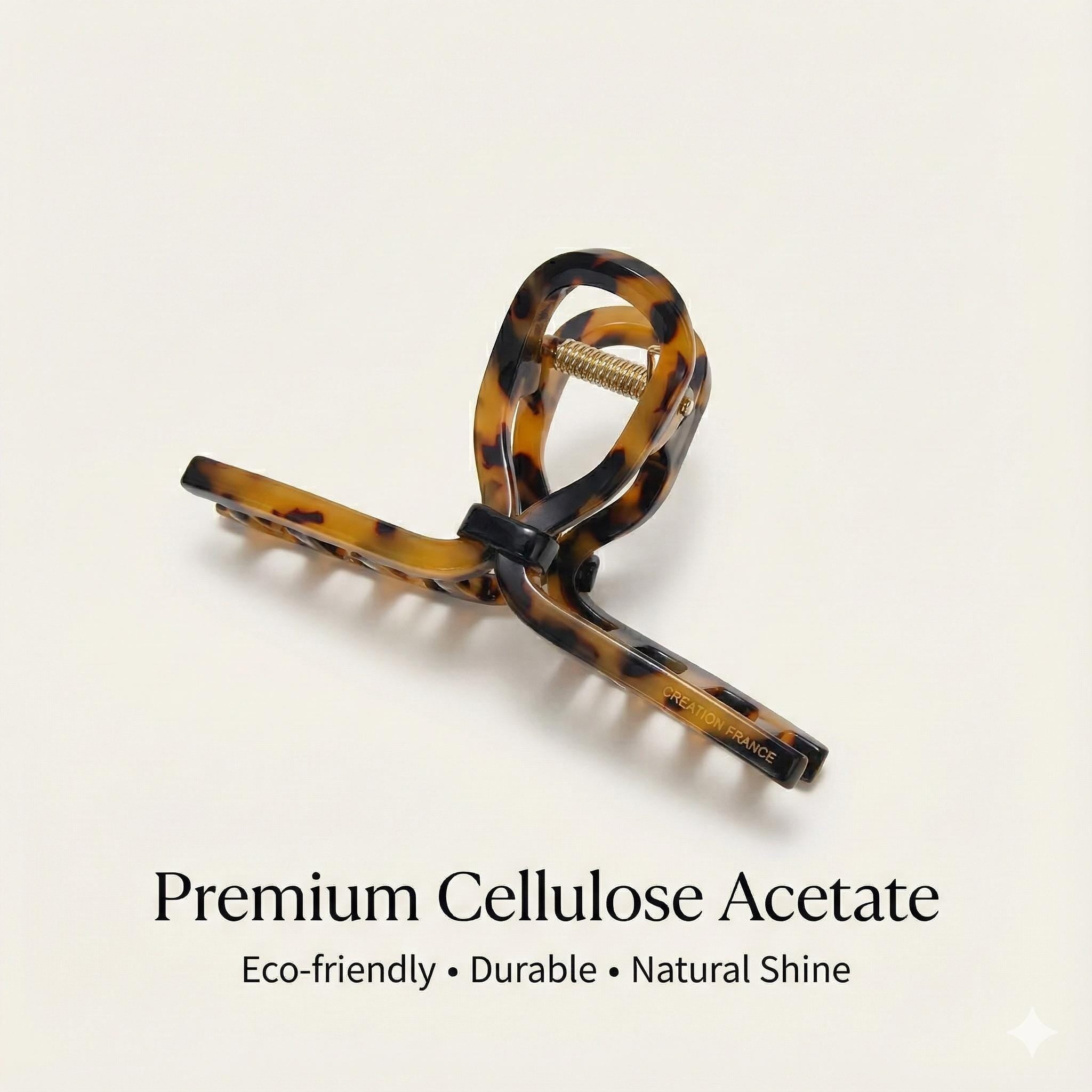 Luxurious Black Point Twist Updo Hair Claw (4.3 Inch) / Elegance French Hair Pin / Hair Barrette for Woman