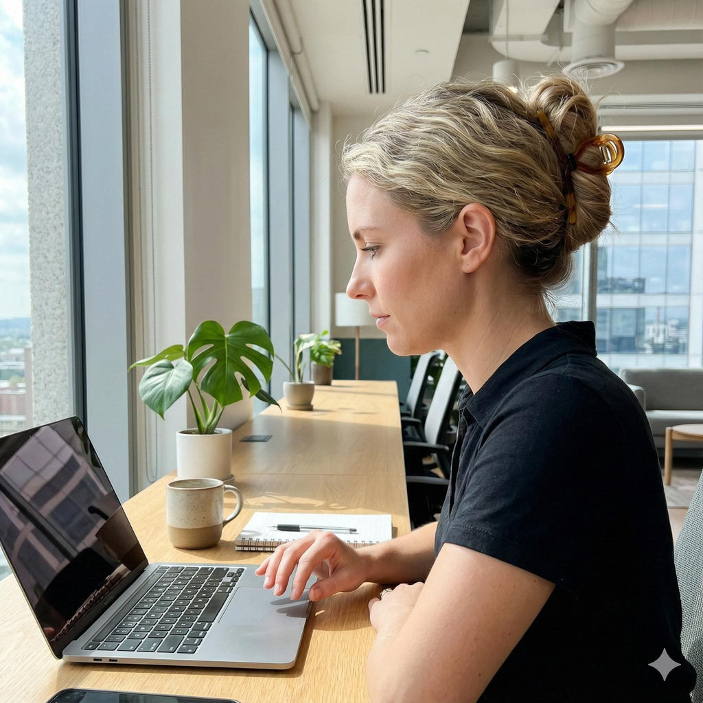 Luxurious Black Point Twist Updo Hair Claw (4.3 Inch) / Elegance French Hair Pin / Hair Barrette for Woman