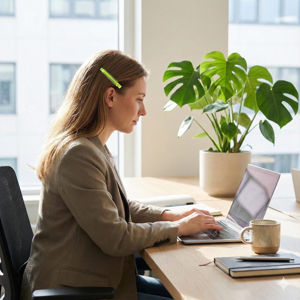 Luxurious Clear Slim Straight Side Hair Claw (3.1 Inch) / Elegance French Hair Pin / Hair Barrette for Woman