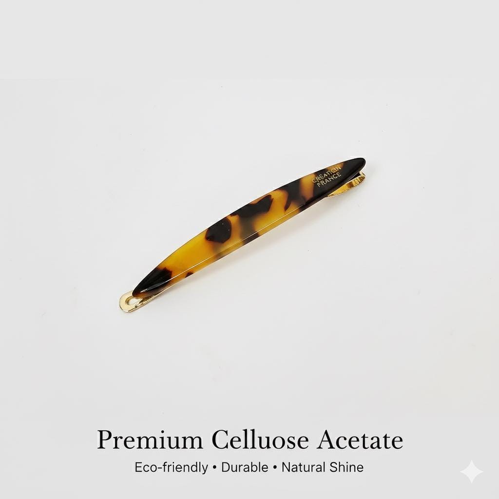 Leopard Long Oval Round Hair Stick Hairpin (2.6 Inch) / Cute Tortoise Shell French Hair Pin / Hair Accessory for Woman