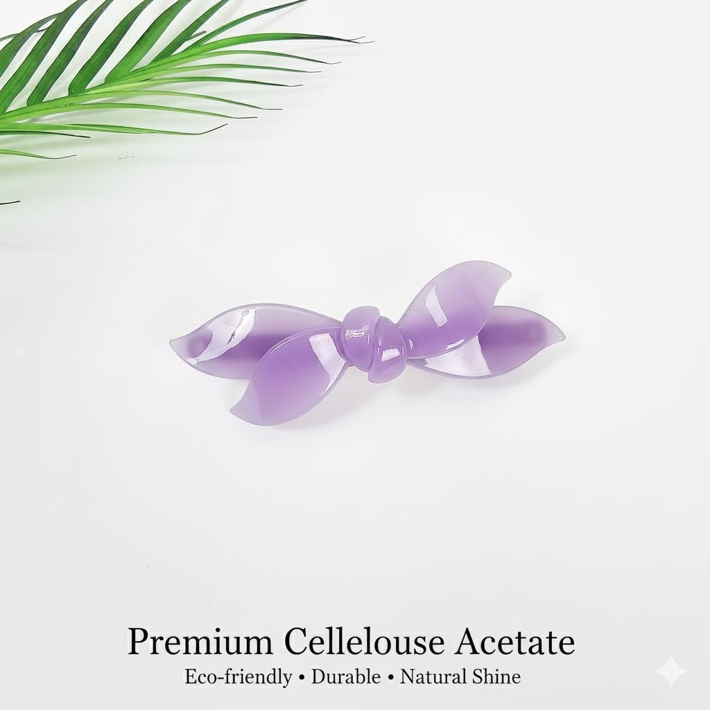 Pure Color Double Wave Ribbon Side Hair Bobby Pin (3.7 Inch) / Tortoise Shell French Hair Pin / Automatic Hair Clip